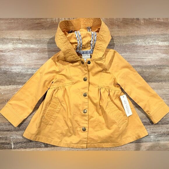 Rachel Zoe Other - Rachel Zoe Baby Girl Snap Button Cotton Jacket With Hood, Size 24 Months NWT